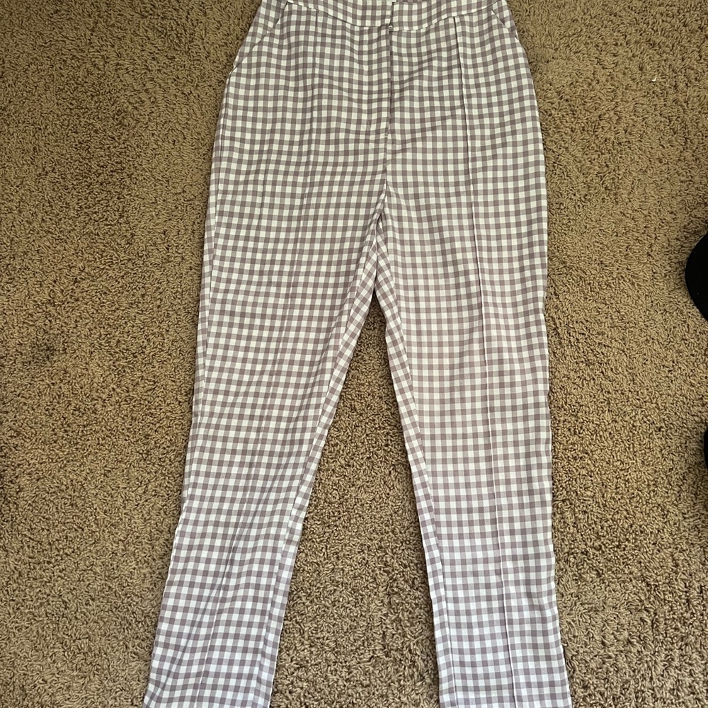 Checkered pantsuit pants